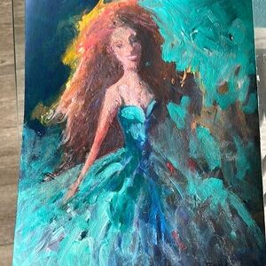 Original artwork by Irma Franco.  Vibrant  portrait abstract figure